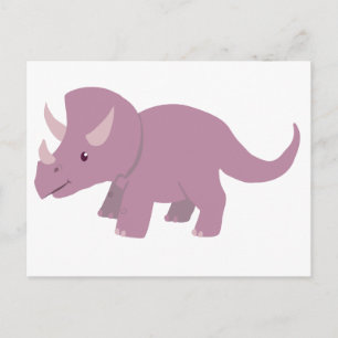 Cute Paarse Triceratops (baby Torosaurus) Briefkaart