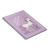 Cute Paarse White Unicorn Tiara School Betreft Notitieboek (Rechterzijde)