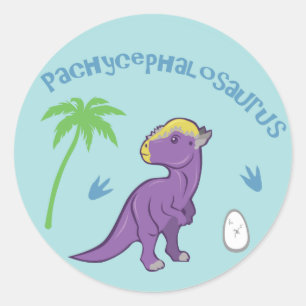 Cute Pachycephalosaurus Ronde Sticker