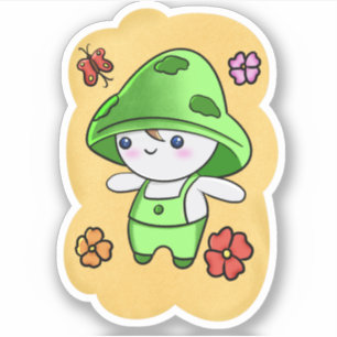 Cute paddenstoel Character Stickers