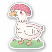 Cute Paddenstoel Eend Sticker (Voorkant)