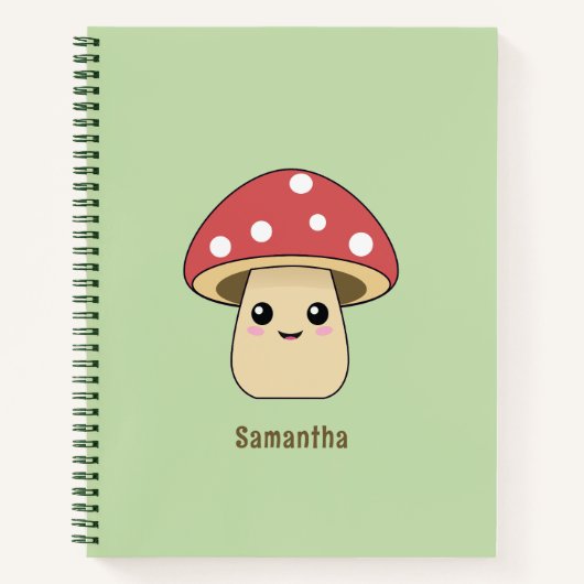 Cute Paddenstoel Groen Notitieboek (Voorkant)