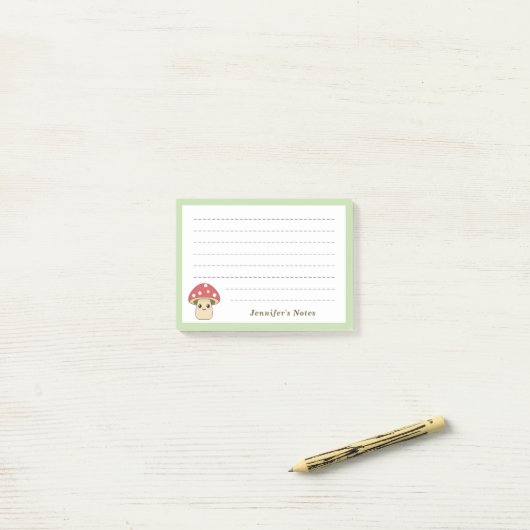Cute Paddenstoel Post-it® Notes (Op bureau)