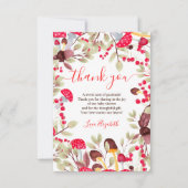 Cute paddenstoel waterverf rustige baby shower bedankkaart (Voorkant)