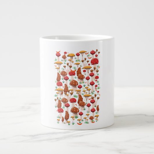 Cute paddenstoelen Patroon Extra Grote Beker (Voorkant)