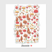 Cute paddenstoelen Patroon Sticker (Vel)