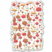 Cute paddenstoelen Patroon Sticker (Voorkant)