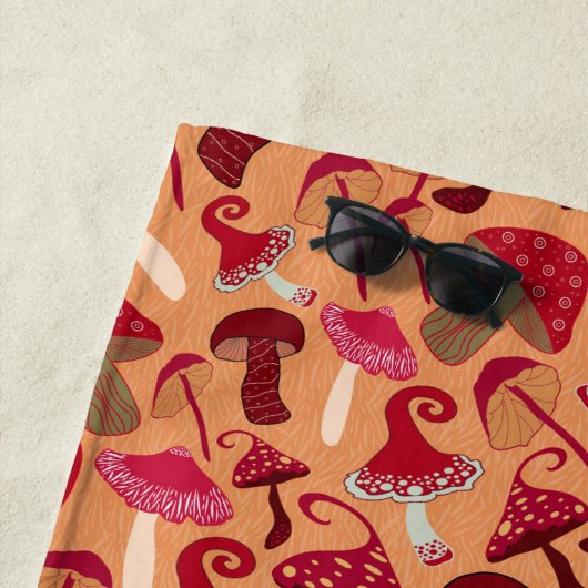 Cute paddenstoelen strandlaken (In situ)