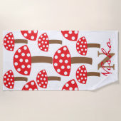 Cute paddenstoelen Toadstool Monogram Strandlaken (Voorkant)