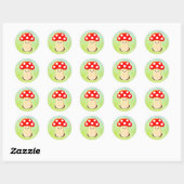 Cute paddenstoeltekening ronde sticker (Vel)