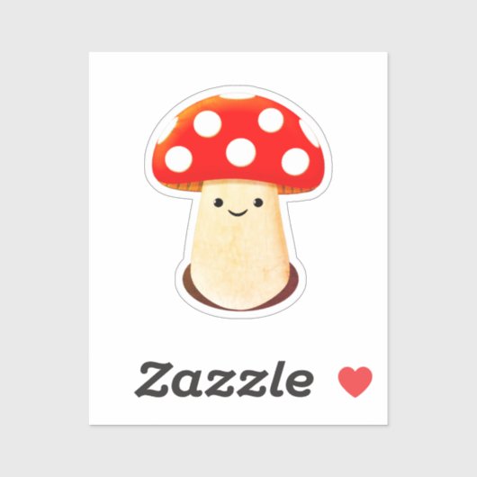 Cute paddenstoeltekening sticker (Vel)