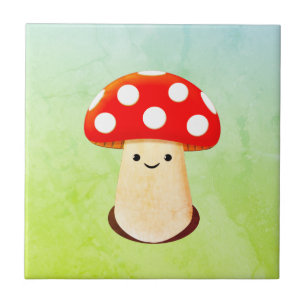 Cute paddenstoeltekening tegeltje