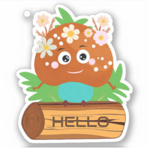 Cute paddestoel sticker