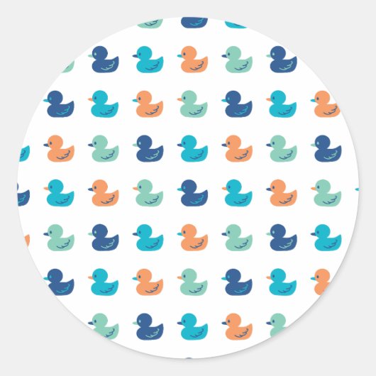 Cute Paddling of Ducks Pattern Ronde Sticker (Voorkant)