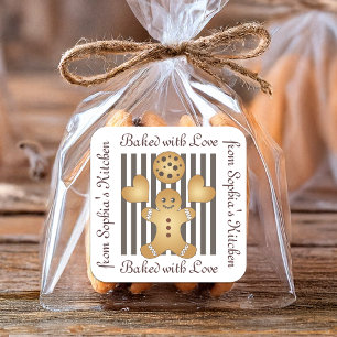 Cute pain d'épices Homme Cookie Étiquette fait mai