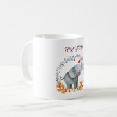 cute painted watercolor elephant koffiemok (Voorkant links)