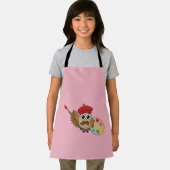 Cute Painter Owl Cartoon Schort (Insitu)