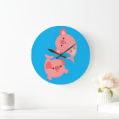 Cute Pair van Cartoon Mervarkens Grote Klok (Huis)