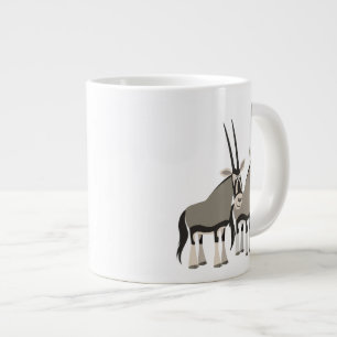 Cute Pair van Cartoon Oryxes Jumbo Mok