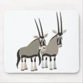 Cute Pair van Cartoon Oryxes Mousepad Muismat (Voorkant)