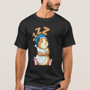 Cute Pajama voor vrouwen Nigh Sleeping Guinee Pig T-shirt