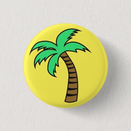 Cute Palm Tree Badge Pin Button (Voorkant)
