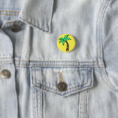Cute Palm Tree Badge Pin Button (In situ)