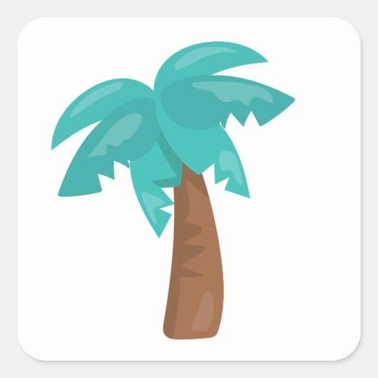 Cute Palm Tree Vierkante Sticker (Voorkant)