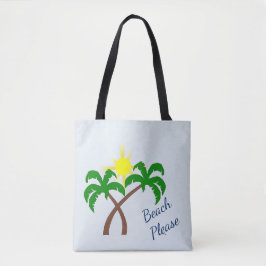 Cute Palmboom Strand Alsjeblieft Boodschappentas Draagtas