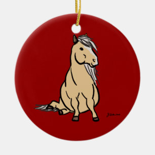 Cute Palomino Pony Keramisch Ornament