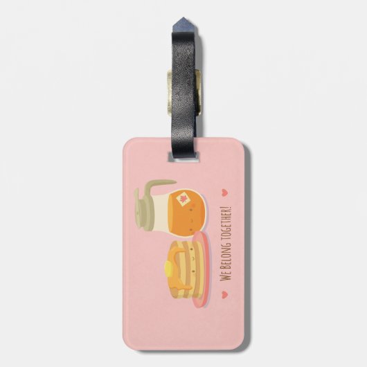Cute Pancake en Bagagelabel met mansiroop (Achterkant verticaal)