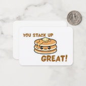 Cute Pancake Valentine Classroom Flat Note Card Notitiekaartje (Voorkant / Achterkant in situ)