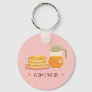 Cute Pancakes en Maple Couple Sleutelhanger