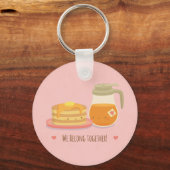 Cute Pancakes en Maple Couple Sleutelhanger (Voorkant)