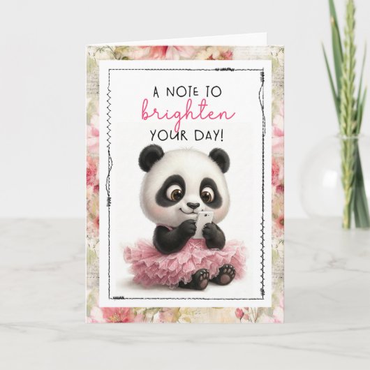 Cute Panda A Note To Brighten Your Day Kaart (Voorkant)