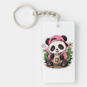 Cute Panda Acryl Sleutelhanger