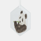 Cute Panda Asian Beer Animal Bamboo Glas Ornament (Voorkant links)