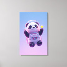 Cute Panda Astronaut Kinderen Muurkunst – Grappige