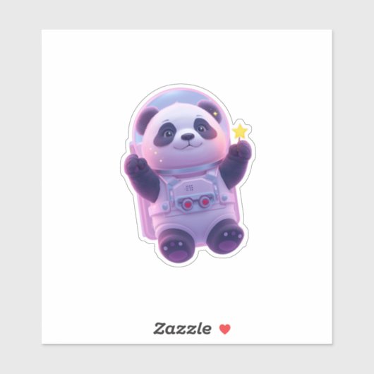 Cute Panda Astronaut Sticker – Kawaii Scrapbooking (Feuille)