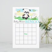 Cute Panda baby shower bingo card (Staand voorkant)