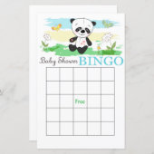Cute Panda baby shower bingo card (Voorkant / Achterkant)