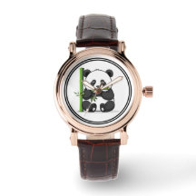 Cute Panda Bamboe Eetbare Horloge