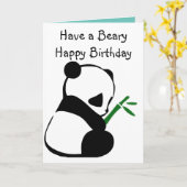 Cute Panda bamboe Kaart (Gele Bloem)