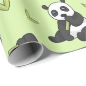 Cute Panda bamboo Animal Pattern Gift Cute Summer Cadeaupapier (Rol Hoek)