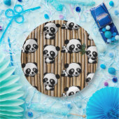 Cute Panda & Bamboo Print Paper Bord (Feest)
