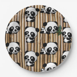 Cute Panda & Bamboo Print Paper Bord