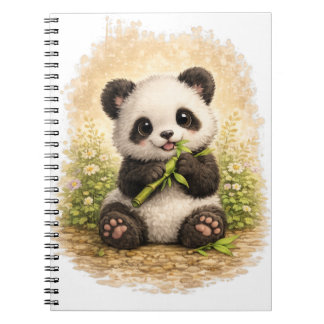 Cute Panda Bamboo Spiral Notebook Kawaii Notitieboek