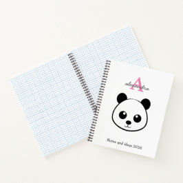 Cute Panda Bear 2026 Notebook – Personalized  Notitieboek