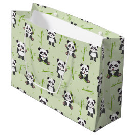 Cute Panda Bear Bamboo Kawaii Animals Pattern Groot Cadeauzakje