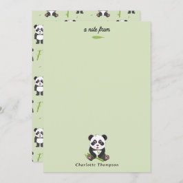 Cute Panda Bear Bamboo Kawaii Animals Pattern Notitiekaartje